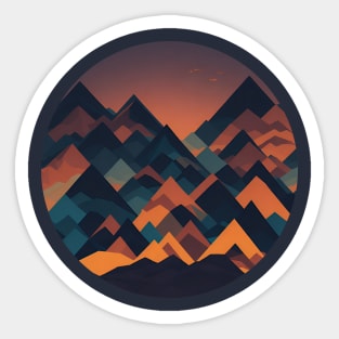 Abstract and geometric landscape Sticker